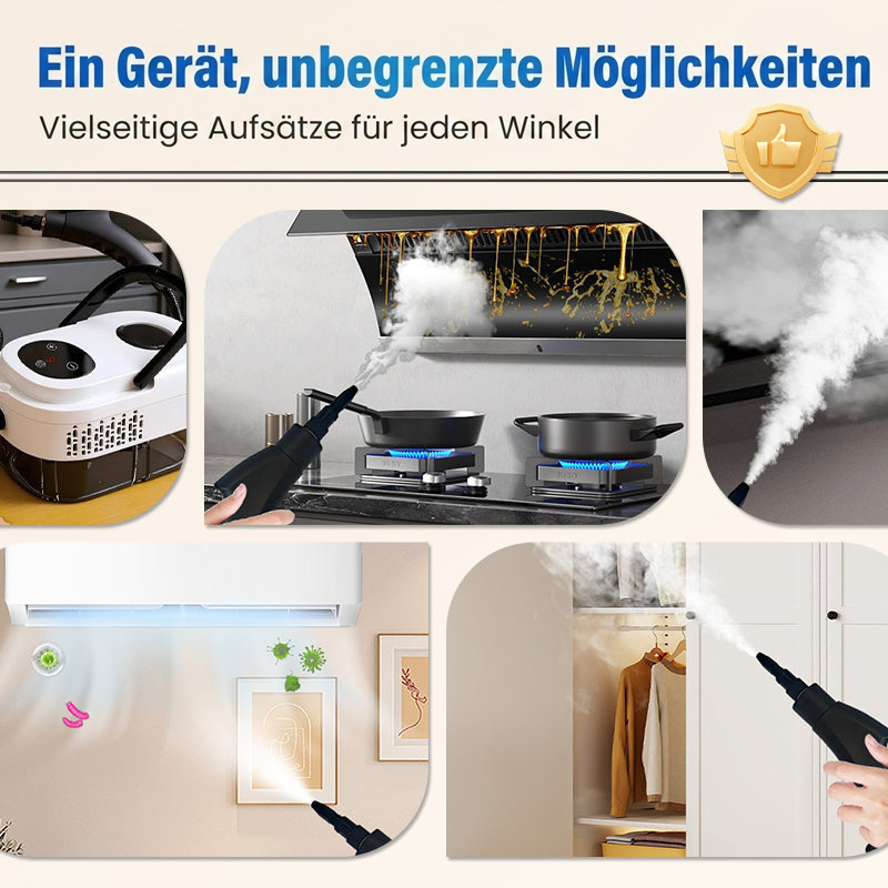 🔥📢50 % Rabatt und versandkostenfrei !!!⏰Hochdruck-Dampfreiniger mit LCD-Display|Vielseitig für Zuhause, Auto & Küche|Effektiv gegen Fett & Bakterien✨
