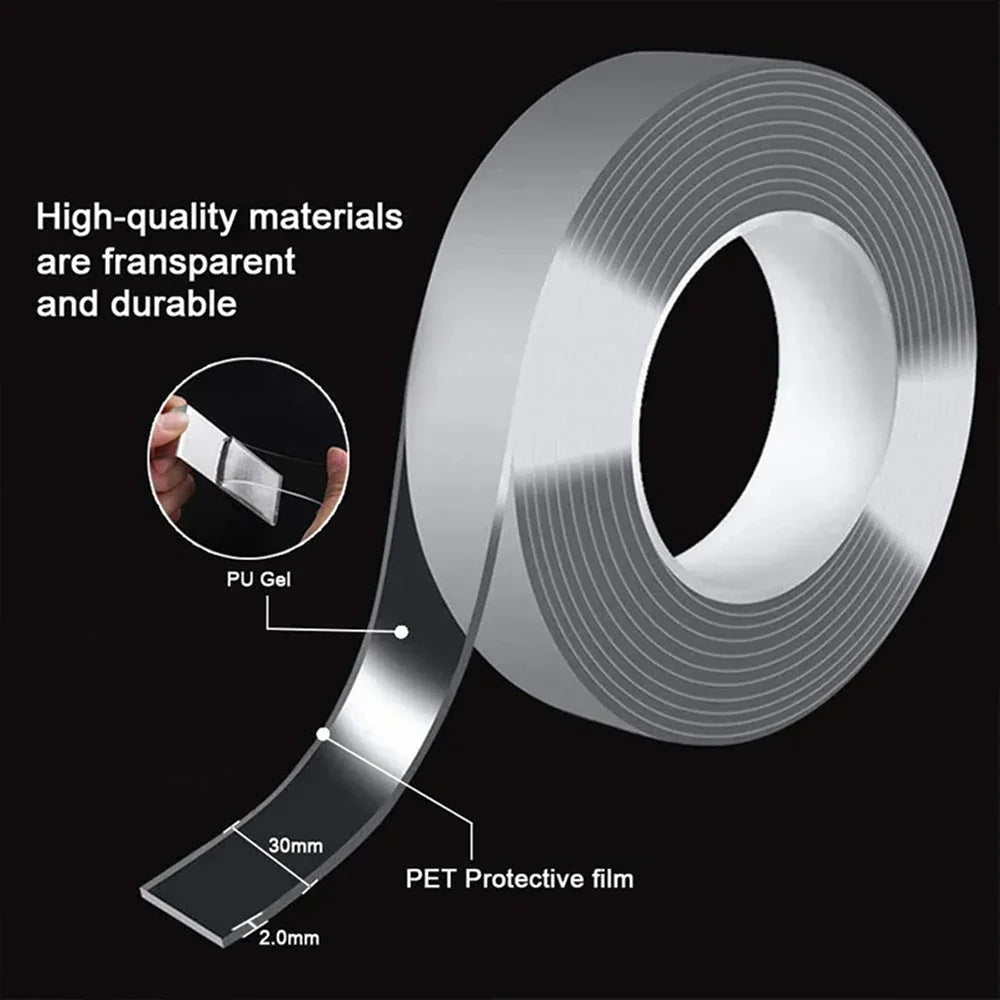 1pc Strong Double-sided Tape, Can Be Cleaned And Reused. Transparent Double-sided Tape Use for Kitchen, Bathroom, Office