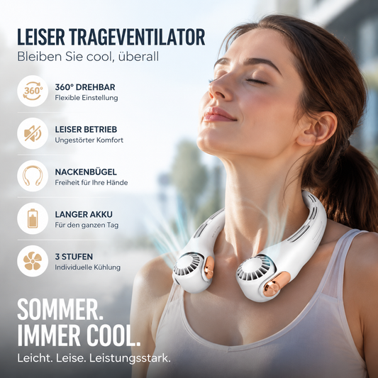 🍃🍃 geräuscharmer für den Sommer Tragbarer Nackenlüfter