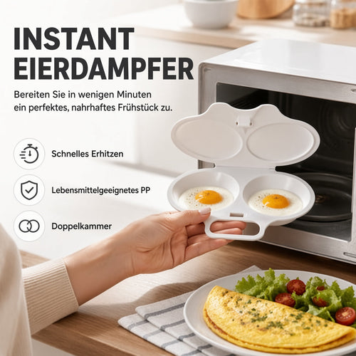 🎁 2026 NEU · 50% RABATT 💥 2-Eier-Mikrowellenkocher – Frühstück in Minuten!