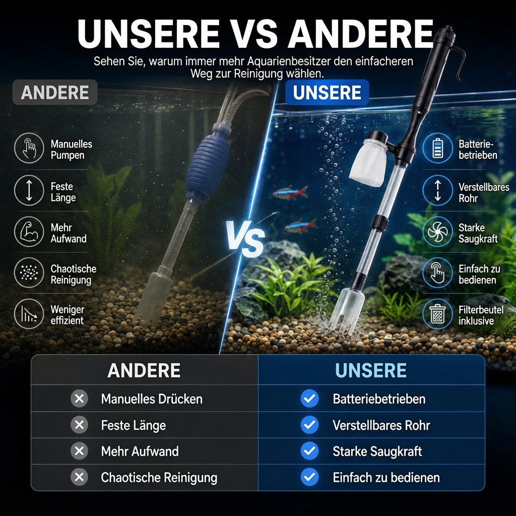 upsell 🐠📢 JETZT 50% RABATT! Elektrischer Aquarienkiesreiniger – Automatischer Mulmabsauger, wiederaufladbar & wasserdicht – Perfekt für sauberes Aquarium ohne Wasserwechselstress ✨