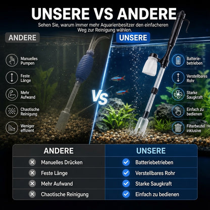 upsell 🐠📢 JETZT 50% RABATT! Elektrischer Aquarienkiesreiniger – Automatischer Mulmabsauger, wiederaufladbar & wasserdicht – Perfekt für sauberes Aquarium ohne Wasserwechselstress ✨