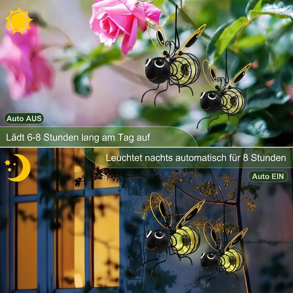 upsell 🐝 Solar-Hängeleuchte mit Biene für den Außenbereich – Das perfekte Geschenk für Pflanzenliebhaber, Mütter oder einfach jeden, der gerne lächelt ❤️