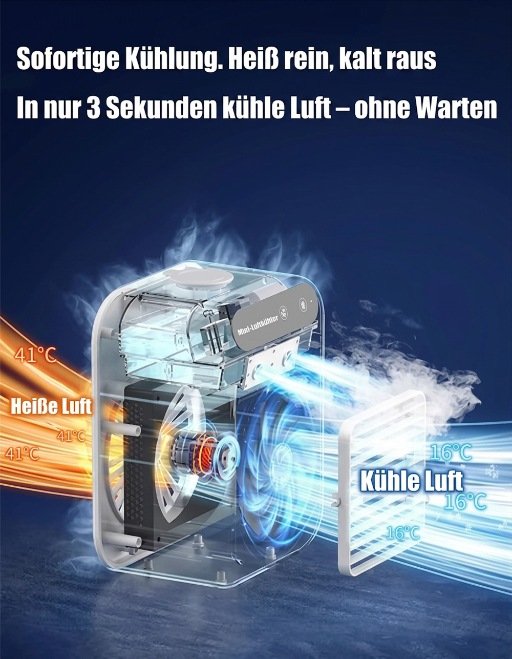 🌬️Tragbare 3-in-1-Klimaanlage mit Ventilator & Luftreiniger