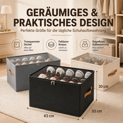 👟 Begrenzte Zeit – 50 % RABATT! 💥 Schuh-Organizer aus Stoff – platzsparende Aufbewahrungsbox – für bis zu 16 Paar Schuhe – ideal für Kleiderschränke, Flure & Reisen – schützt vor Staub & Schmutz upsell