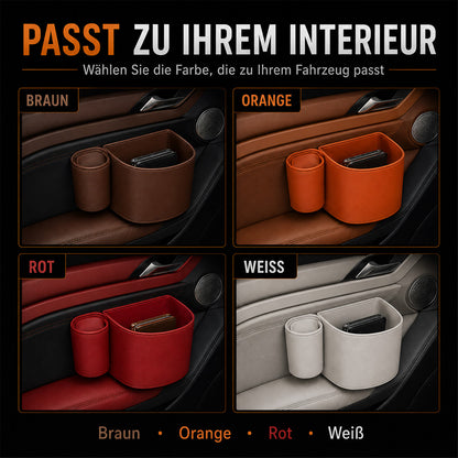 🥳HEISSER VERKAUF 2026🥳💞ÜBER 50.000 VERKAUFT!🚗🧺 50 % RABATT! Getränkehalter aus Leder für die Autotür – Breite Öffnung, Getränke und Handy sind leicht zu erreichen. Sicherer Halt durch Clip-Befestigung. PU-Leder, robust und stilvoll. 🛡️✨