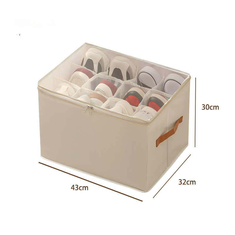 👟 Begrenzte Zeit – 50 % RABATT! 💥 Schuh-Organizer aus Stoff – platzsparende Aufbewahrungsbox – für bis zu 16 Paar Schuhe – ideal für Kleiderschränke, Flure & Reisen – schützt vor Staub & Schmutz