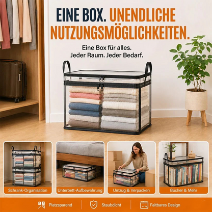 🔥Letzter Tag – 50 % Rabatt📦 Tragbare, große, strapazierfähige, durchsichtige Aufbewahrungsbox aus dickem Kunststoff mit Klappdeckel | Für Haushalt, Reisen & Camping | Jetzt mit neuem Upgrade