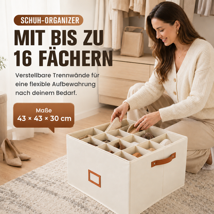 👟 Begrenzte Zeit – 50 % RABATT! 💥 Schuh-Organizer aus Stoff – platzsparende Aufbewahrungsbox – für bis zu 16 Paar Schuhe – ideal für Kleiderschränke, Flure & Reisen – schützt vor Staub & Schmutz upsell