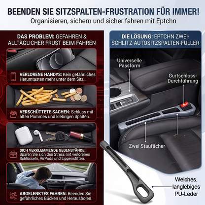 60% OFF🚗Nie wieder das Handy zwischen den Autositzen verlieren💺🌟Universeller Sitzlücken-Füller • Organizer mit Doppel-Fach🌟