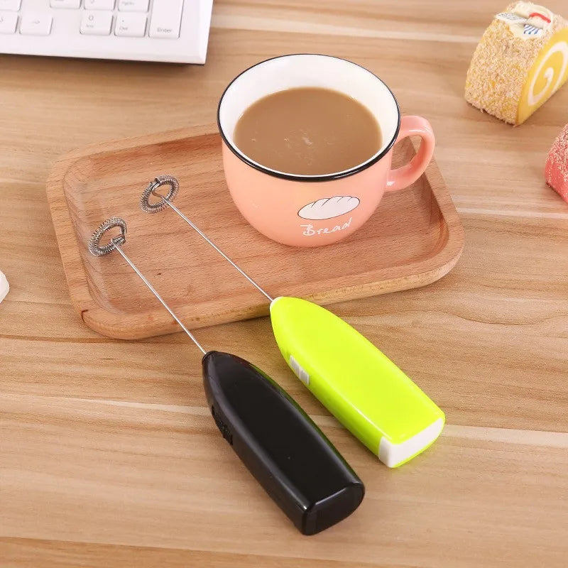 Electric Egg Beater Milk Frother For Coffee Household Kitchen Mini Stainless Steel Coffee Milk Tea Blender