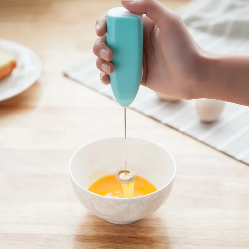 Electric Egg Beater Milk Frother For Coffee Household Kitchen Mini Stainless Steel Coffee Milk Tea Blender
