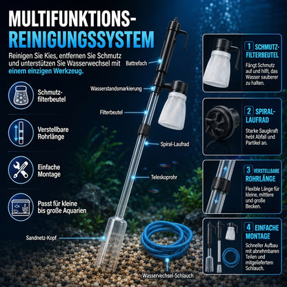 upsell 🐠📢 JETZT 50% RABATT! Elektrischer Aquarienkiesreiniger – Automatischer Mulmabsauger, wiederaufladbar & wasserdicht – Perfekt für sauberes Aquarium ohne Wasserwechselstress ✨