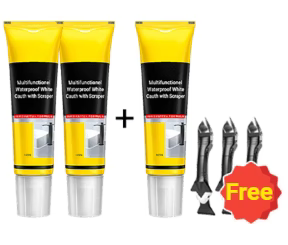 🏠 KAUFE 2, ERHALTE 1 GRATIS! ⛏️ Weiße Dichtungsmasse Multifunktion – Wasserdicht, Schimmelresistent & Mit Abzieher 🧱