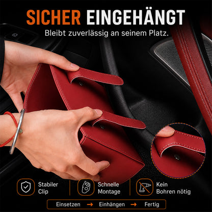 🥳HEISSER VERKAUF 2026🥳💞ÜBER 50.000 VERKAUFT!🚗🧺 50 % RABATT! Getränkehalter aus Leder für die Autotür – Breite Öffnung, Getränke und Handy sind leicht zu erreichen. Sicherer Halt durch Clip-Befestigung. PU-Leder, robust und stilvoll. 🛡️✨