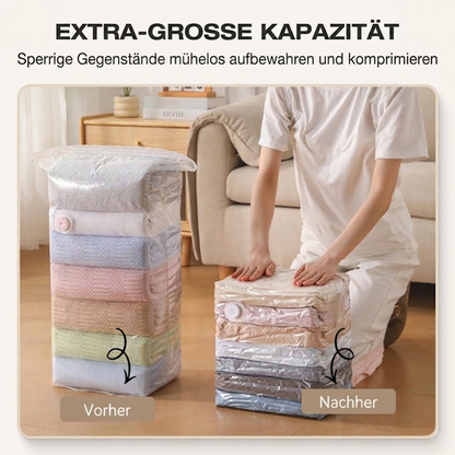 60% OFF🧳💨 50 % Rabatt! Vakuum-Aufbewahrungsbeutel ohne Pumpe – Drücken und versiegeln, keine Pumpe erforderlich. Spart 80 % Platz, hält Kleidung trocken und staubfrei. Ideal für voluminöse Bettwäsche und saisonale Ausrüstung. 🛏️🗄️