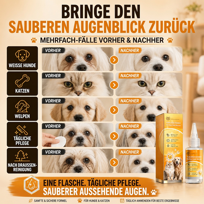 Sanfte Tropfen zur Entfernung von Augenflecken bei Haustieren