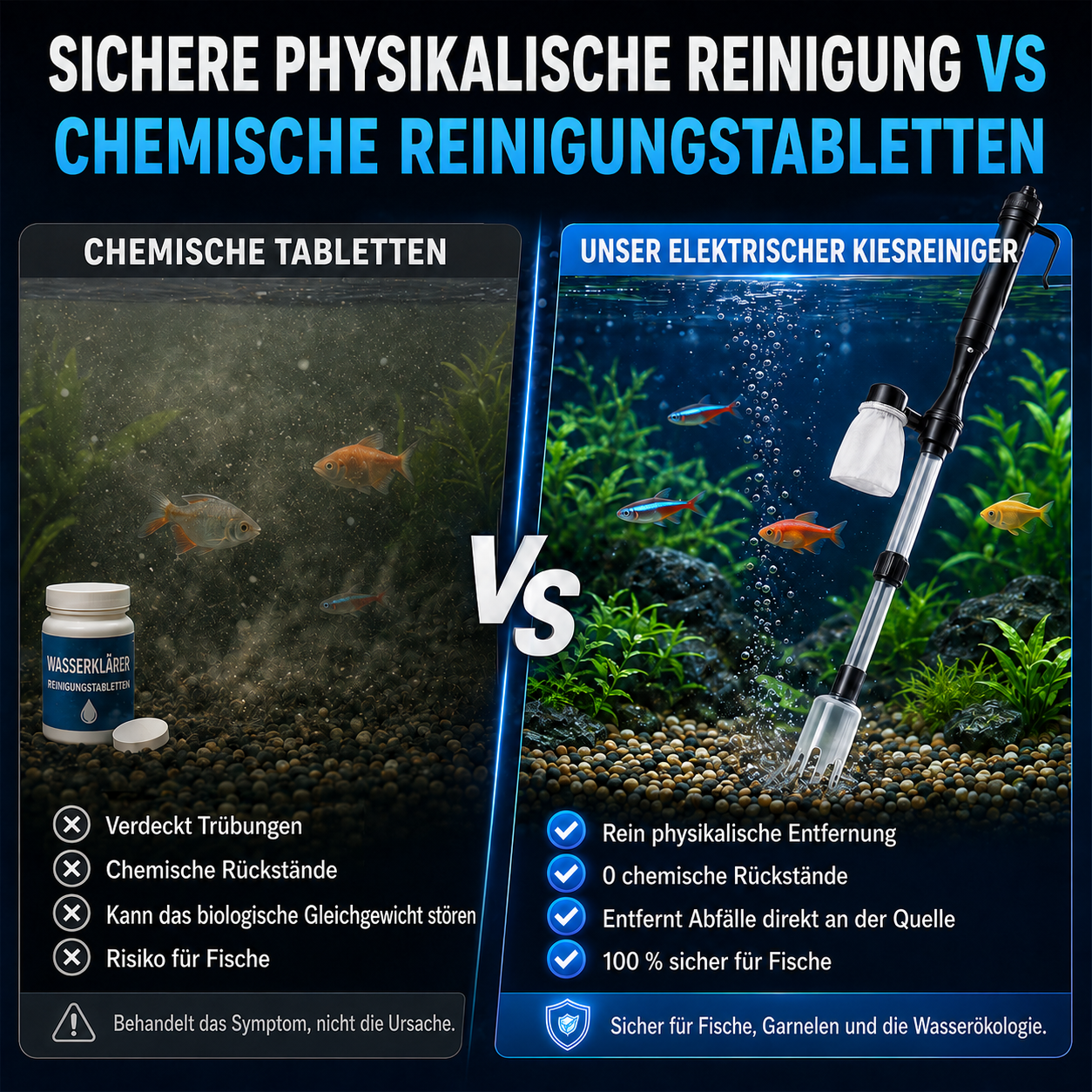 upsell 🐠📢 JETZT 50% RABATT! Elektrischer Aquarienkiesreiniger – Automatischer Mulmabsauger, wiederaufladbar & wasserdicht – Perfekt für sauberes Aquarium ohne Wasserwechselstress ✨