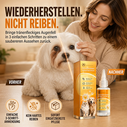 Sanfte Tropfen zur Entfernung von Augenflecken bei Haustieren