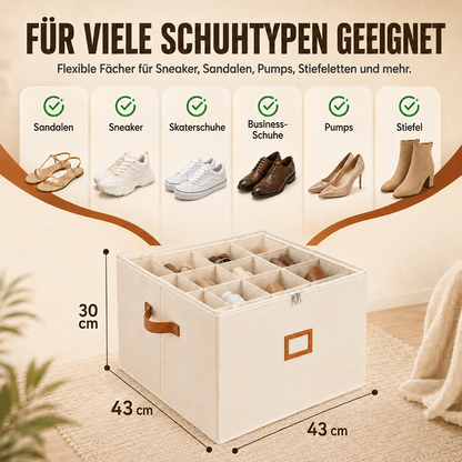 👟 Begrenzte Zeit – 50 % RABATT! 💥 Schuh-Organizer aus Stoff – platzsparende Aufbewahrungsbox – für bis zu 16 Paar Schuhe – ideal für Kleiderschränke, Flure & Reisen – schützt vor Staub & Schmutz upsell