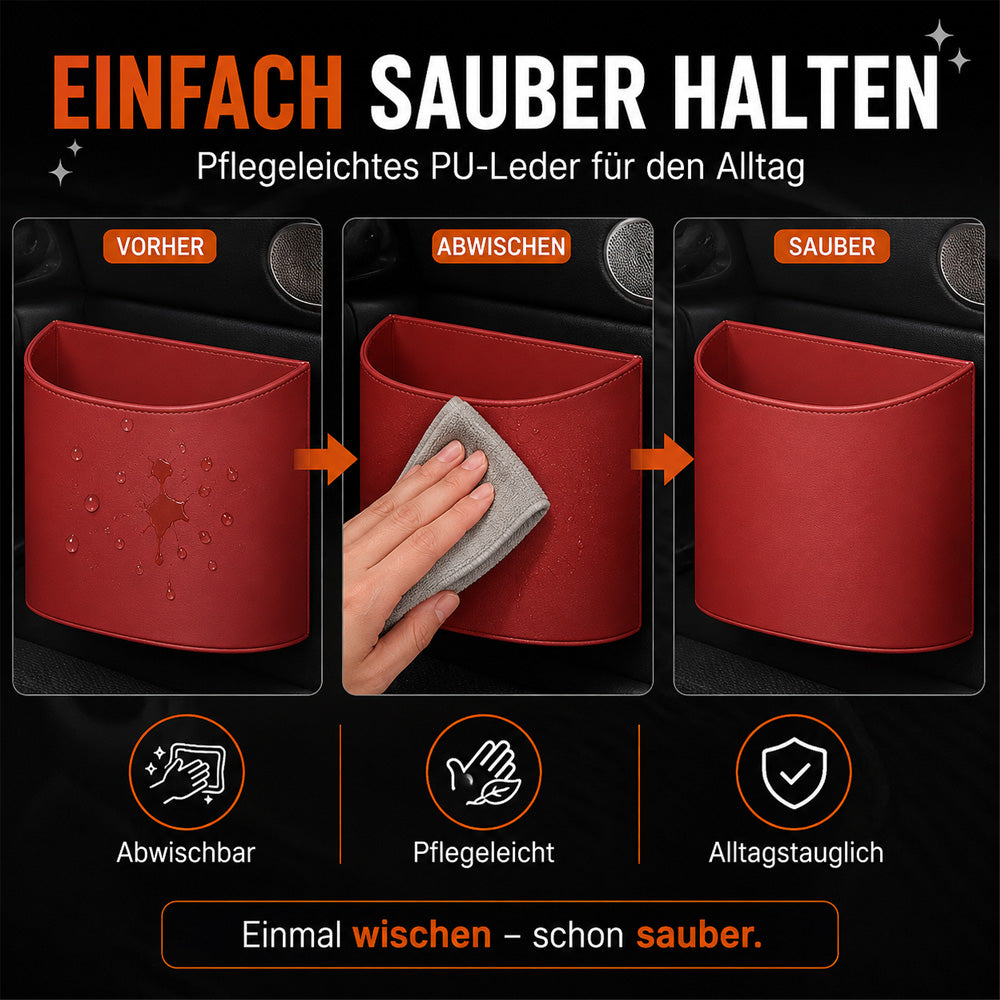 🥳HEISSER VERKAUF 2026🥳💞ÜBER 50.000 VERKAUFT!🚗🧺 50 % RABATT! Getränkehalter aus Leder für die Autotür – Breite Öffnung, Getränke und Handy sind leicht zu erreichen. Sicherer Halt durch Clip-Befestigung. PU-Leder, robust und stilvoll. 🛡️✨