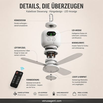 60% OFF⏰ Zeitlich begrenztes Angebot: 40% RABATT auf wiederaufladbaren Deckenventilator mit LED! 🌬️✨