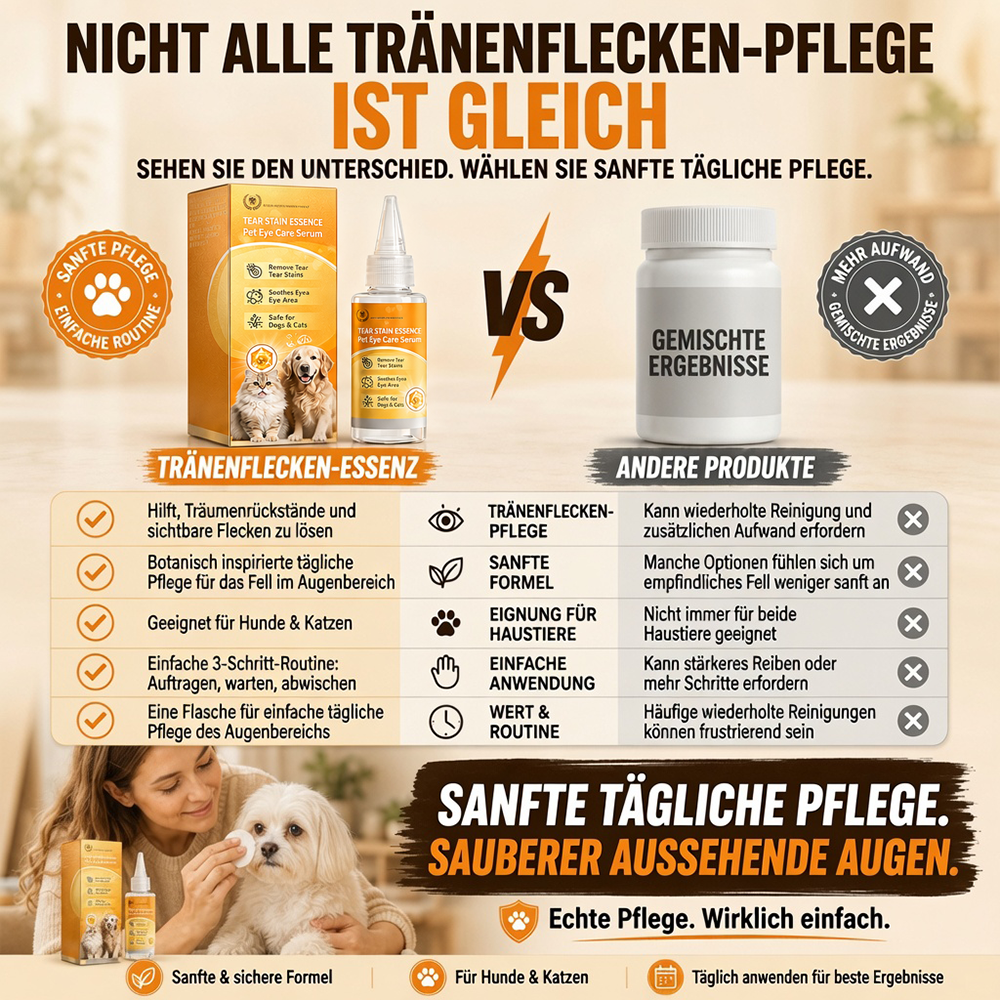 Sanfte Tropfen zur Entfernung von Augenflecken bei Haustieren