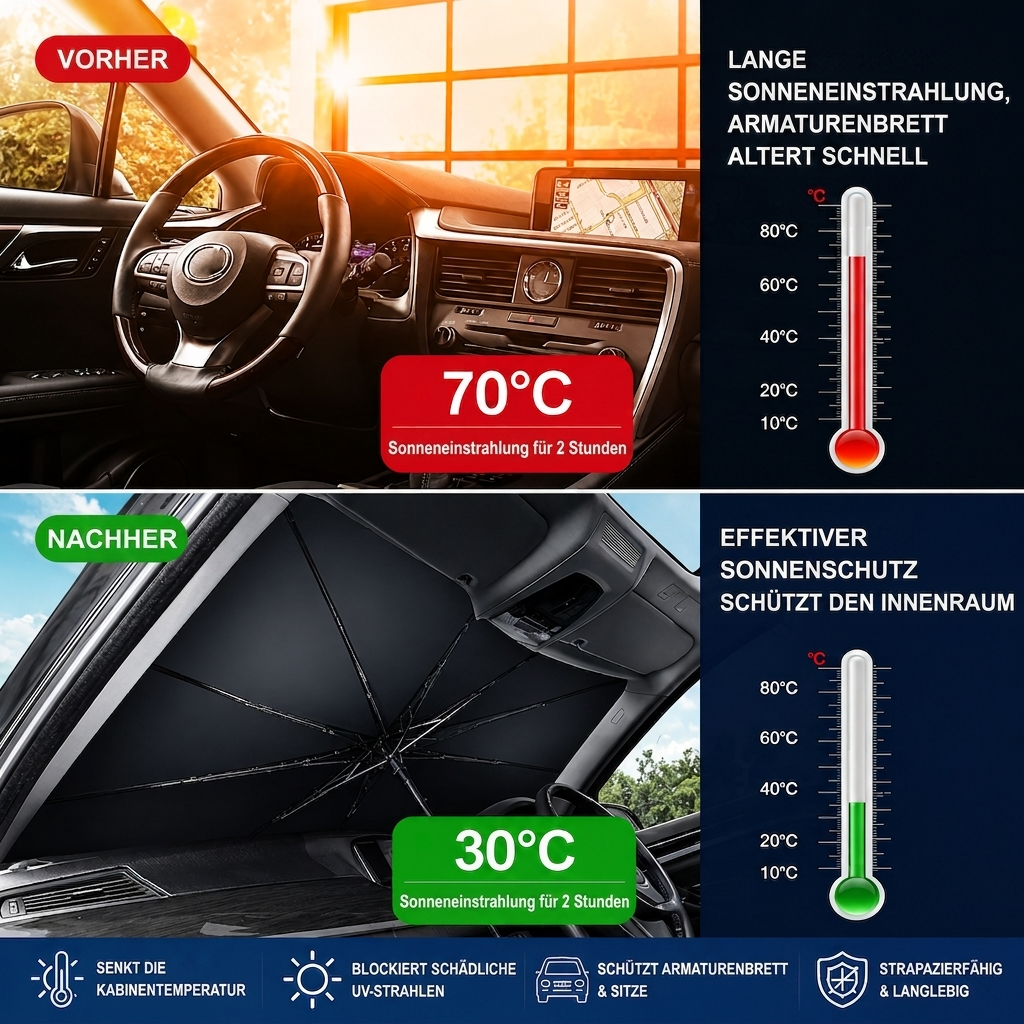 upsell ⏰🔥NUR FÜR KURZE ZEIT 50% RABATT!🔥ÜBER 50.000 MAL VERKAUFT! 2026 Aktualisierter Auto-Frontscheiben-Sonnenschirm