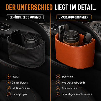 🥳HEISSER VERKAUF 2026🥳💞ÜBER 50.000 VERKAUFT!🚗🧺 50 % RABATT! Getränkehalter aus Leder für die Autotür – Breite Öffnung, Getränke und Handy sind leicht zu erreichen. Sicherer Halt durch Clip-Befestigung. PU-Leder, robust und stilvoll. 🛡️✨