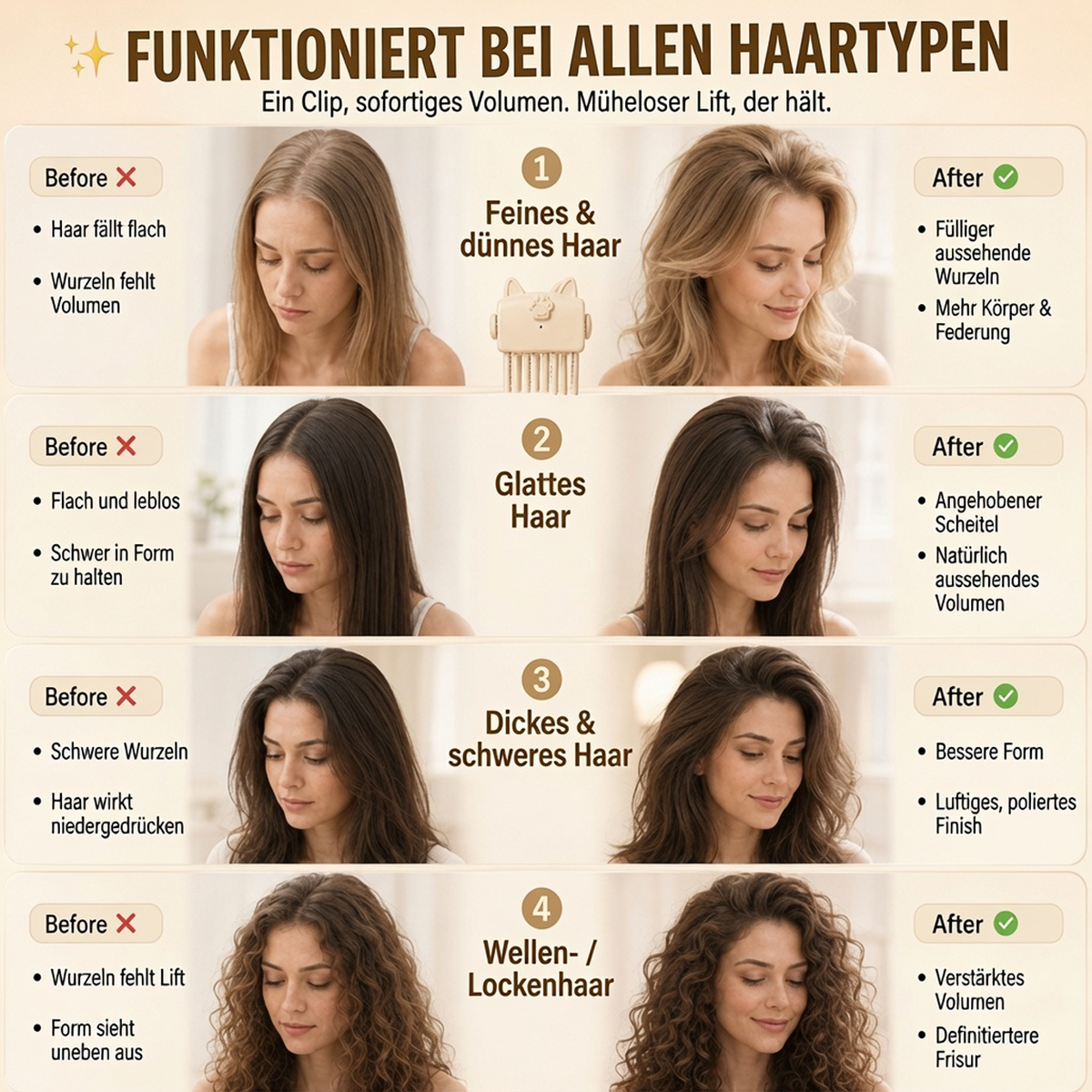 🔥 Volumen-Clip für Haarwurzeln – Mehr Fülle mit gezielter Wärme, ohne aufwendiges Toupieren 💁‍♀️