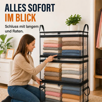🔥Letzter Tag – 50 % Rabatt📦 Tragbare, große, strapazierfähige, durchsichtige Aufbewahrungsbox aus dickem Kunststoff mit Klappdeckel | Für Haushalt, Reisen & Camping | Jetzt mit neuem Upgrade