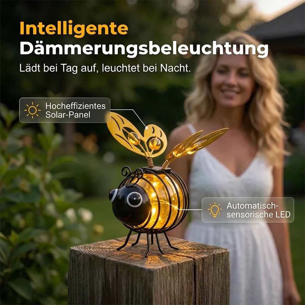🐝 Solar-Hängeleuchte mit Biene für den Außenbereich – Das perfekte Geschenk für Pflanzenliebhaber, Mütter oder einfach jeden, der gerne lächelt ❤️