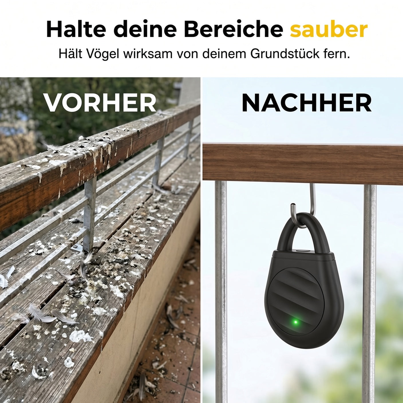 🐦 Nie wieder Ärger mit Vögeln, wilden Tieren und Heuschrecken! Tragbarer Ultraschall-Vogelabwehr-Schlüsselanhänger