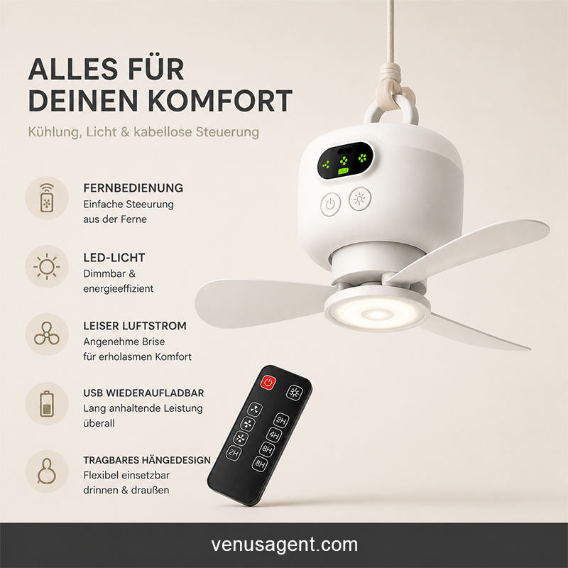 60% OFF⏰ Zeitlich begrenztes Angebot: 40% RABATT auf wiederaufladbaren Deckenventilator mit LED! 🌬️✨