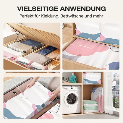 60% OFF🧳💨 50 % Rabatt! Vakuum-Aufbewahrungsbeutel ohne Pumpe – Drücken und versiegeln, keine Pumpe erforderlich. Spart 80 % Platz, hält Kleidung trocken und staubfrei. Ideal für voluminöse Bettwäsche und saisonale Ausrüstung. 🛏️🗄️