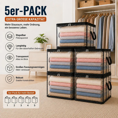🔥Letzter Tag – 50 % Rabatt📦 Tragbare, große, strapazierfähige, durchsichtige Aufbewahrungsbox aus dickem Kunststoff mit Klappdeckel | Für Haushalt, Reisen & Camping | Jetzt mit neuem Upgrade