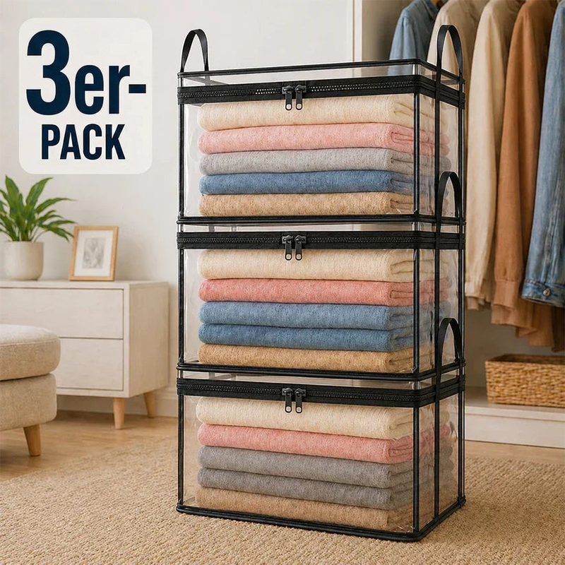 🔥Letzter Tag – 50 % Rabatt📦 Tragbare, große, strapazierfähige, durchsichtige Aufbewahrungsbox aus dickem Kunststoff mit Klappdeckel | Für Haushalt, Reisen & Camping | Jetzt mit neuem Upgrade