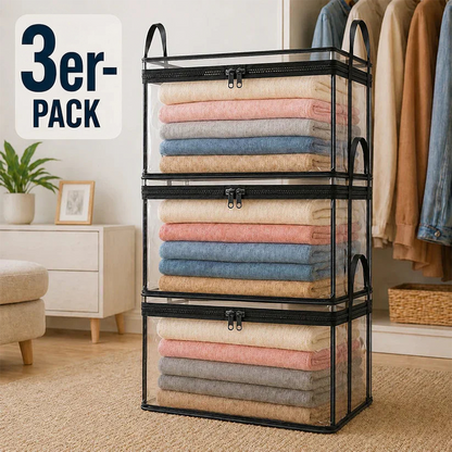 🔥Letzter Tag – 50 % Rabatt📦 Tragbare, große, strapazierfähige, durchsichtige Aufbewahrungsbox aus dickem Kunststoff mit Klappdeckel | Für Haushalt, Reisen & Camping | Jetzt mit neuem Upgrade