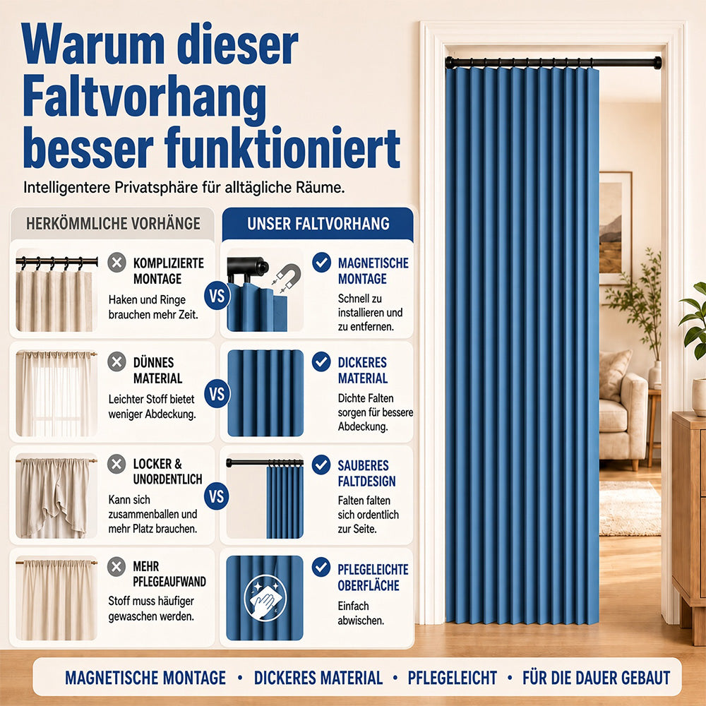 ⏳Begrenzte Zeit 50% Rabatt⏰️ Magnetischer Faltvorhang ohne Bohren