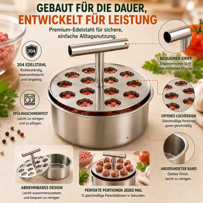 📢📢 50 % Rabatt !! ⏰🍡 Fleischbällchen‑Maker aus lebensmittelechtem Edelstahl für die Küche upsell