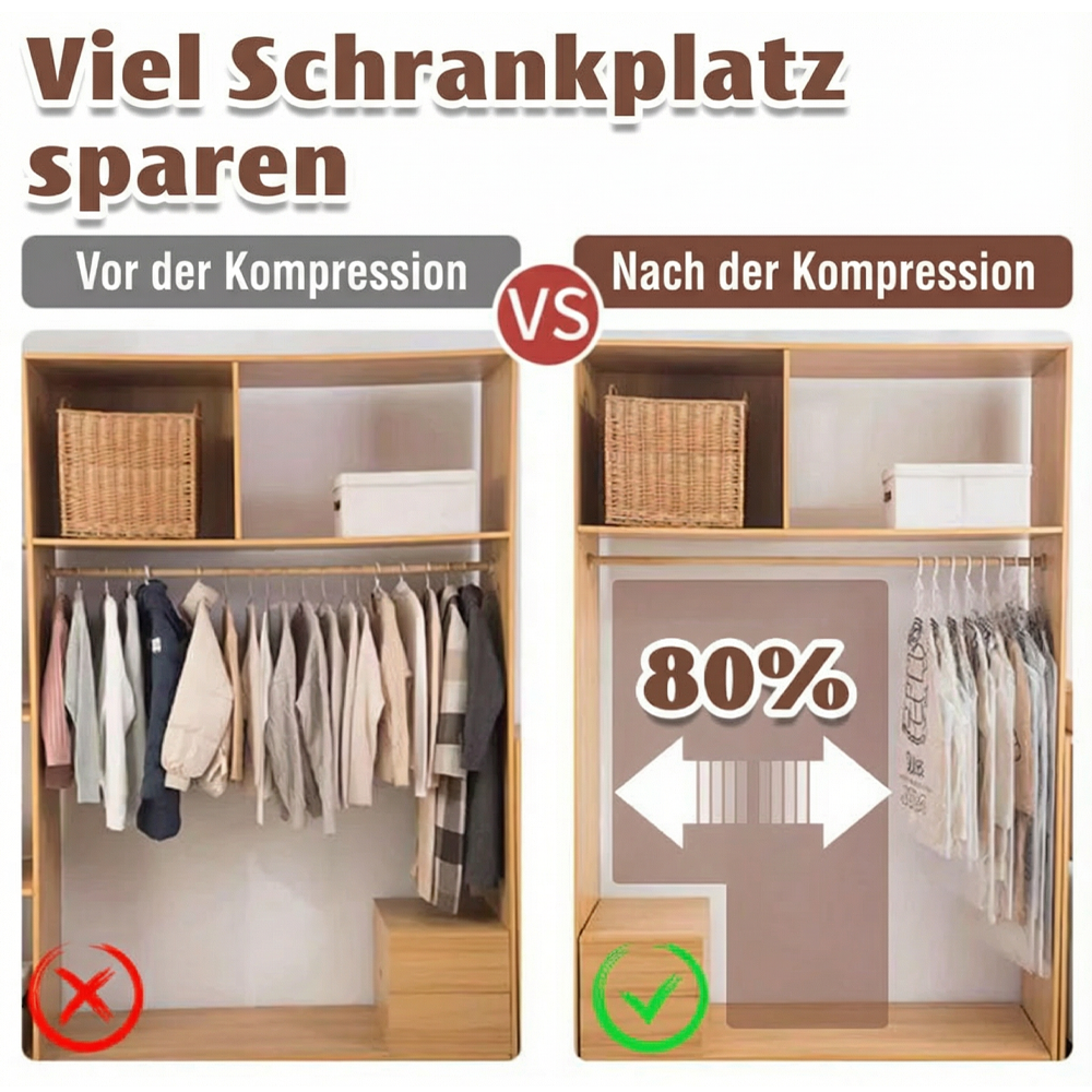 60% OFF DE💘 Valentinstagsangebot: 50% Rabatt! ✨Hängende Vakuum-Aufbewahrungsbeutel mit Elektropumpe – Sparen Sie 75 % mehr Platz & Zeit!