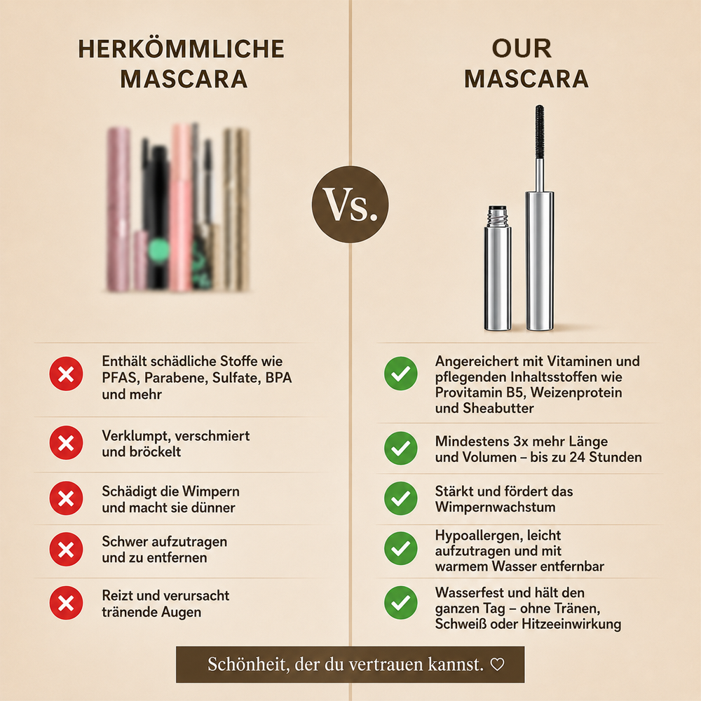 ⏰ Nur noch heute 50% Rabatt! Wasserfeste Mascara für Schwung & Verlängerung
