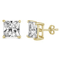 Dainty Princess Cut Earrings in Gold | 2mm