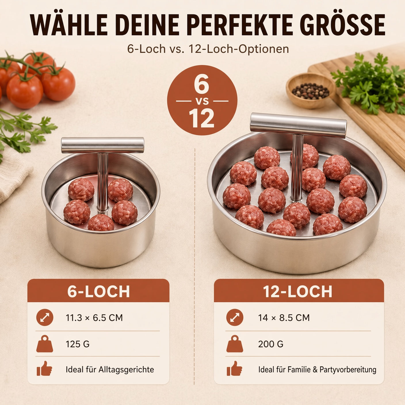 📢📢 50 % Rabatt !! ⏰🍡 Fleischbällchen‑Maker aus lebensmittelechtem Edelstahl für die Küche upsell