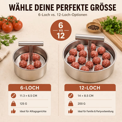 📢📢 50 % Rabatt !! ⏰🍡 Fleischbällchen‑Maker aus lebensmittelechtem Edelstahl für die Küche upsell