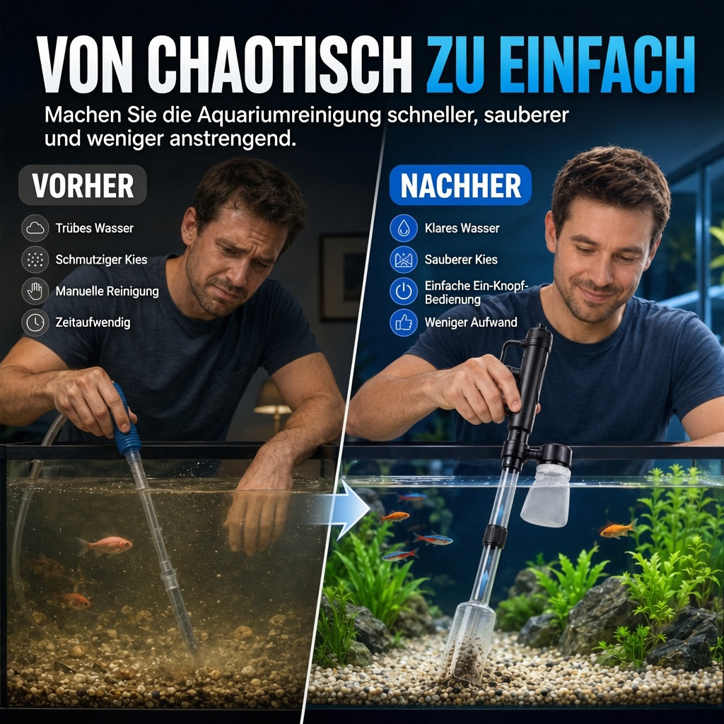 upsell 🐠📢 JETZT 50% RABATT! Elektrischer Aquarienkiesreiniger – Automatischer Mulmabsauger, wiederaufladbar & wasserdicht – Perfekt für sauberes Aquarium ohne Wasserwechselstress ✨