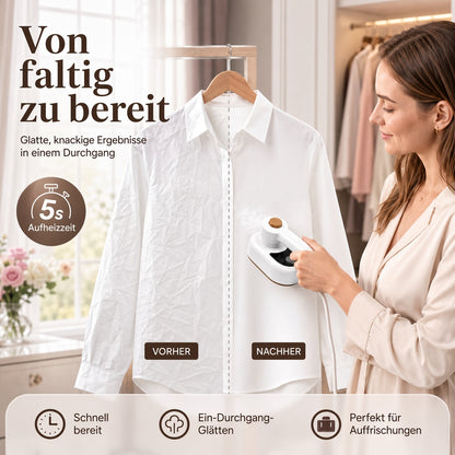 🔥 50 % RABATT! Tragbarer Kleidungsstück Bügeleisen – Kleidung schnell & einfach glätten upsell