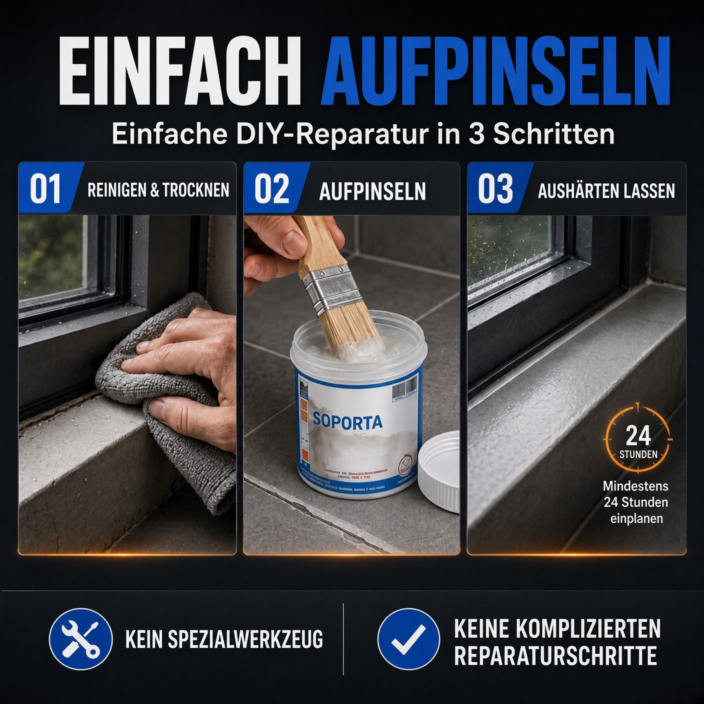 Wasserfestes Reparatur- und Dichtungsmittel für verschiedene Oberflächen upsell