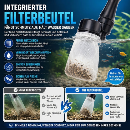 upsell 🐠📢 JETZT 50% RABATT! Elektrischer Aquarienkiesreiniger – Automatischer Mulmabsauger, wiederaufladbar & wasserdicht – Perfekt für sauberes Aquarium ohne Wasserwechselstress ✨