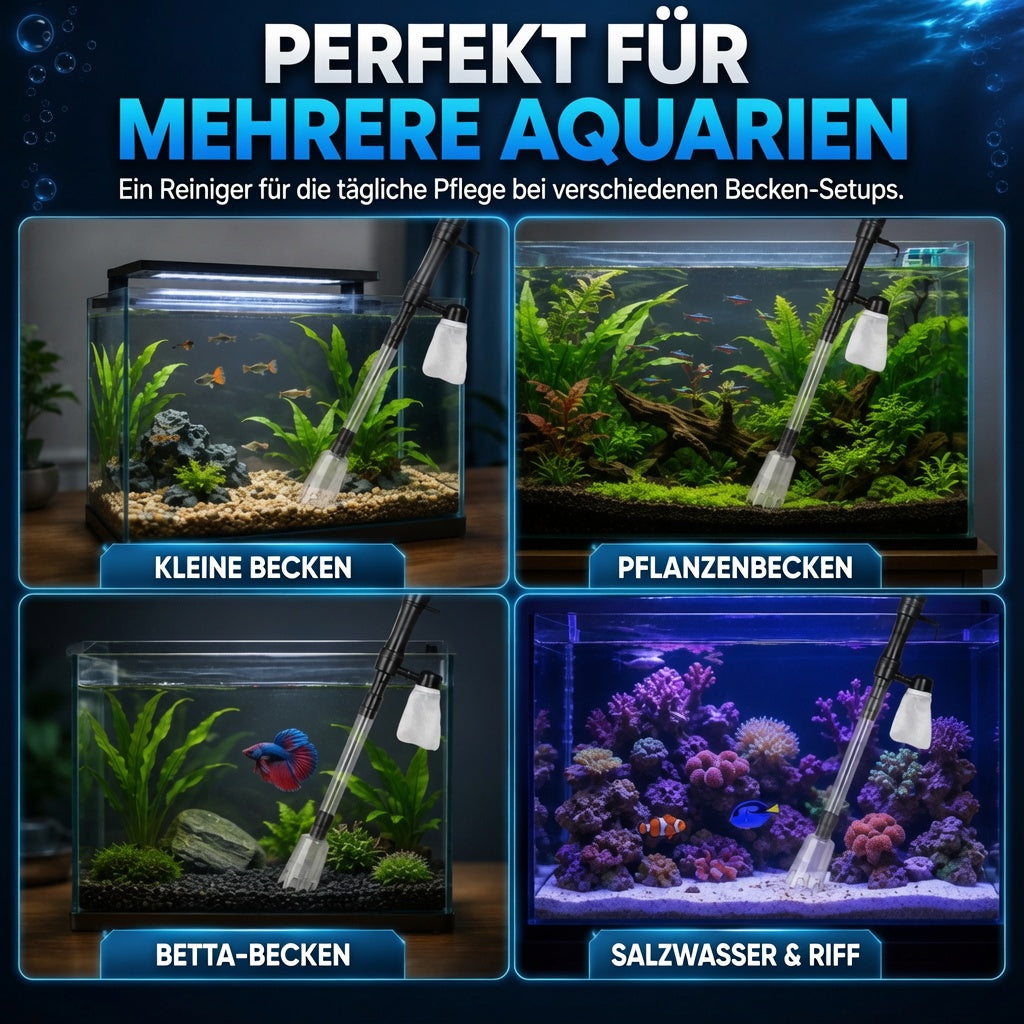 upsell 🐠📢 JETZT 50% RABATT! Elektrischer Aquarienkiesreiniger – Automatischer Mulmabsauger, wiederaufladbar & wasserdicht – Perfekt für sauberes Aquarium ohne Wasserwechselstress ✨